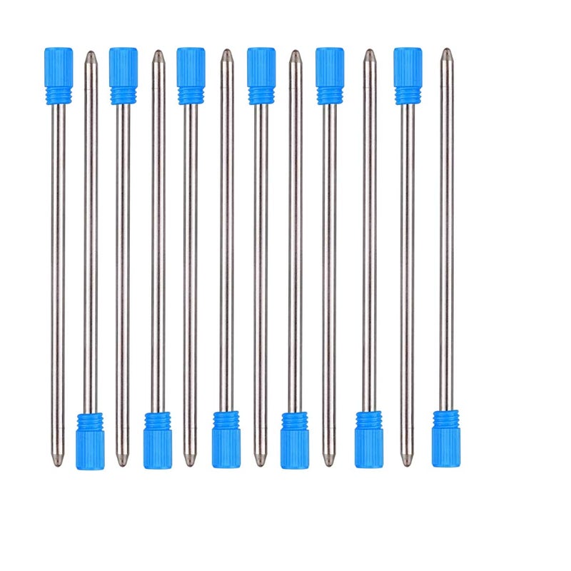 GS GLOWSEEN GS GLOWEEN 2.75 inch Fine Point Ballpoint Pen Refills for Twist Pens Use Metal D1 Refills, Such As Multi-Tool/Tactical Pen/Crystal Diamond Gift Pen/Light Tip Led Pens - Blue Ink (Pack of 12) - Image 1
